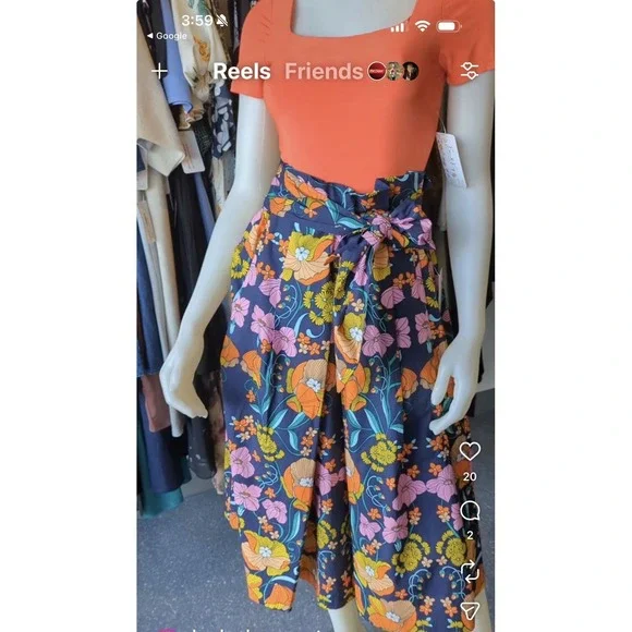 Corey Lynn Calter Kyla Midi Skirt M/L Anthropologie Paperbag Tie Waist A Line - Picture 14 of 14